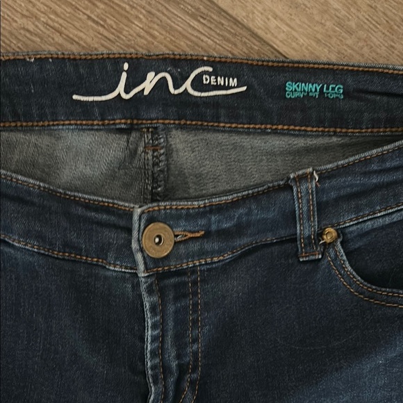 INC International Concepts Blue Skinny Curvy Fit Jeans 10L Tall - Picture 3 of 10
